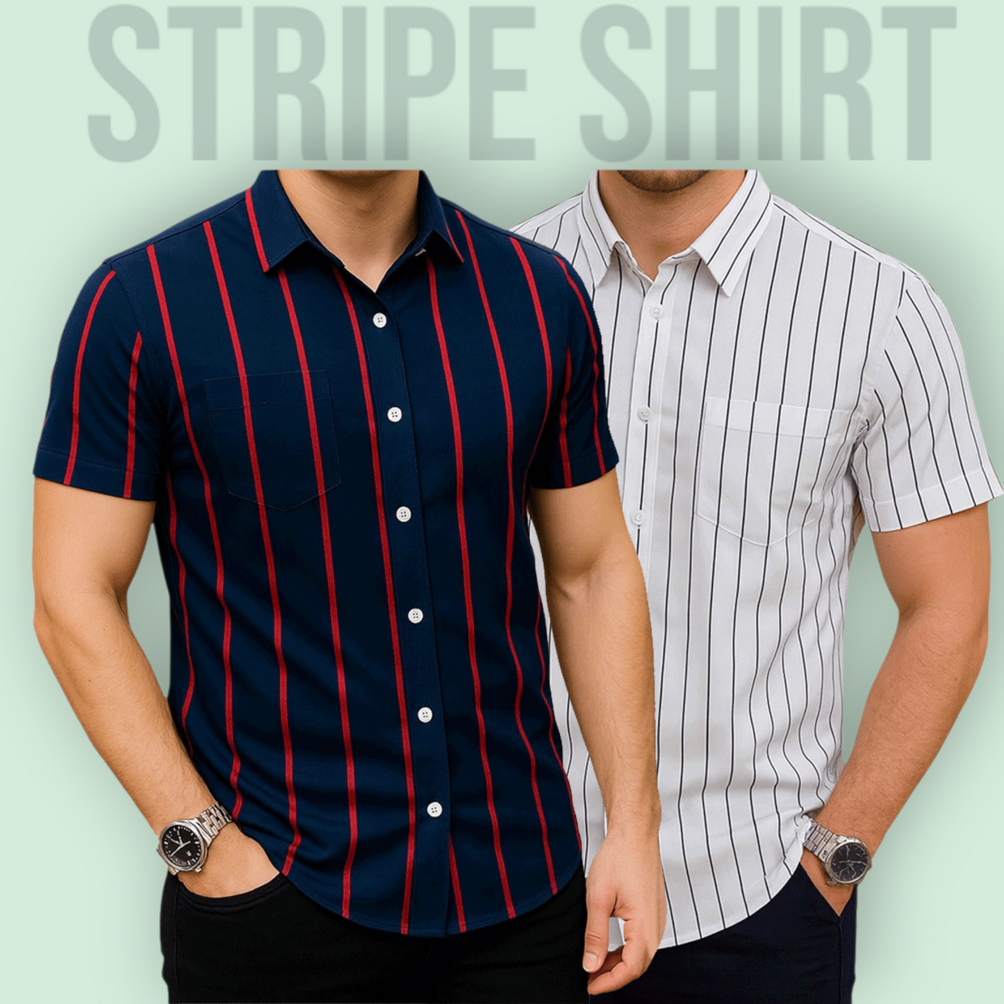 Stripe Half Sleeve Shirt