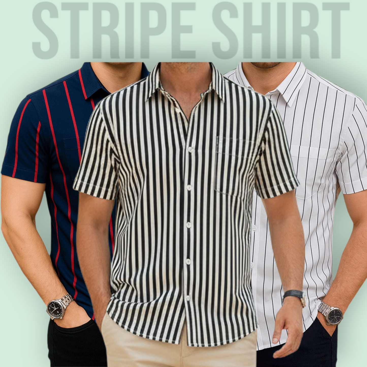 Stripe Half Sleeve Shirt