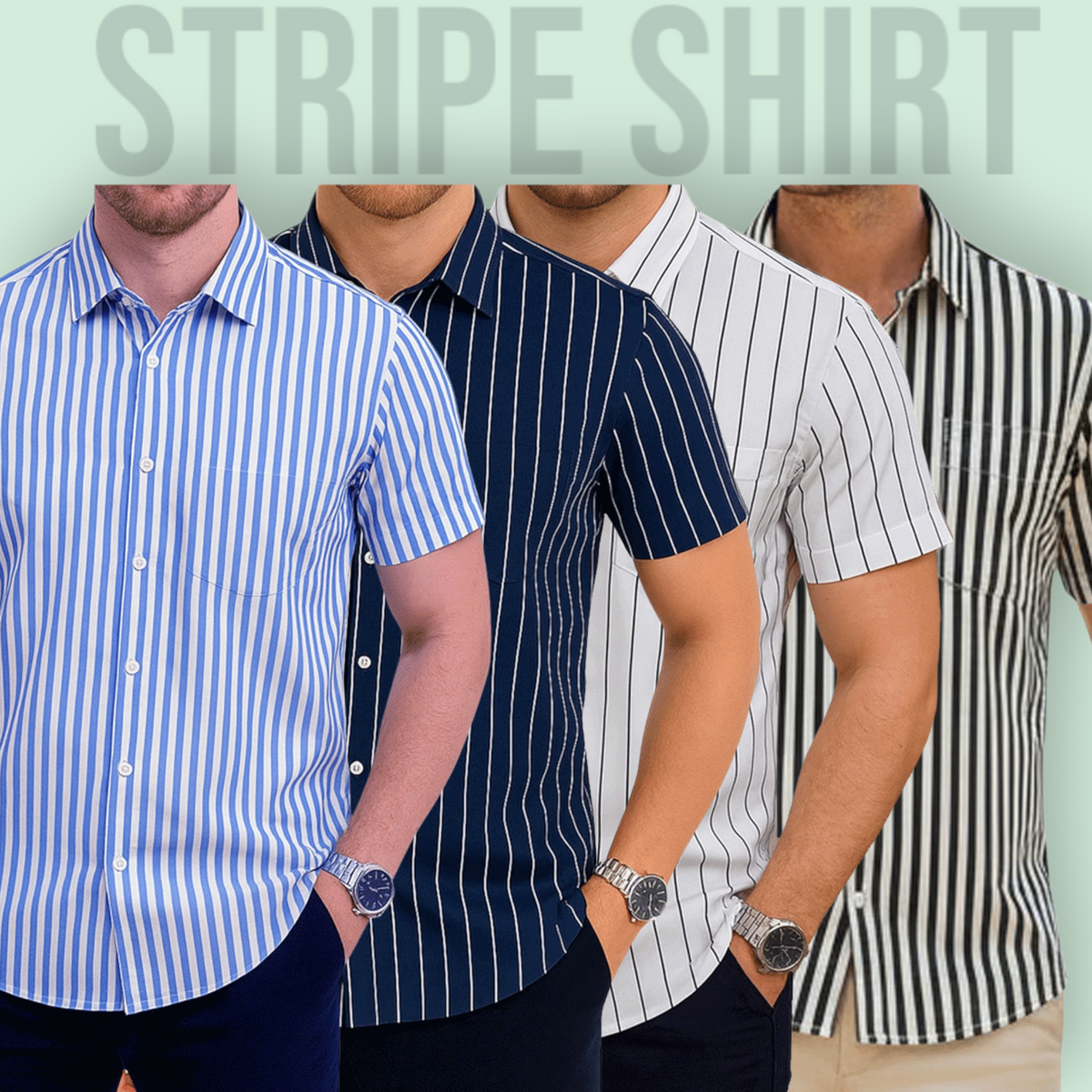 Stripe Half Sleeve Shirt