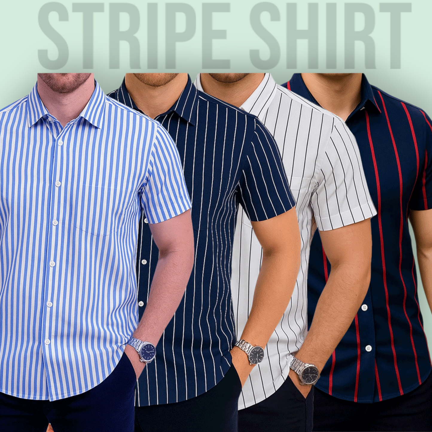 Stripe Half Sleeve Shirt
