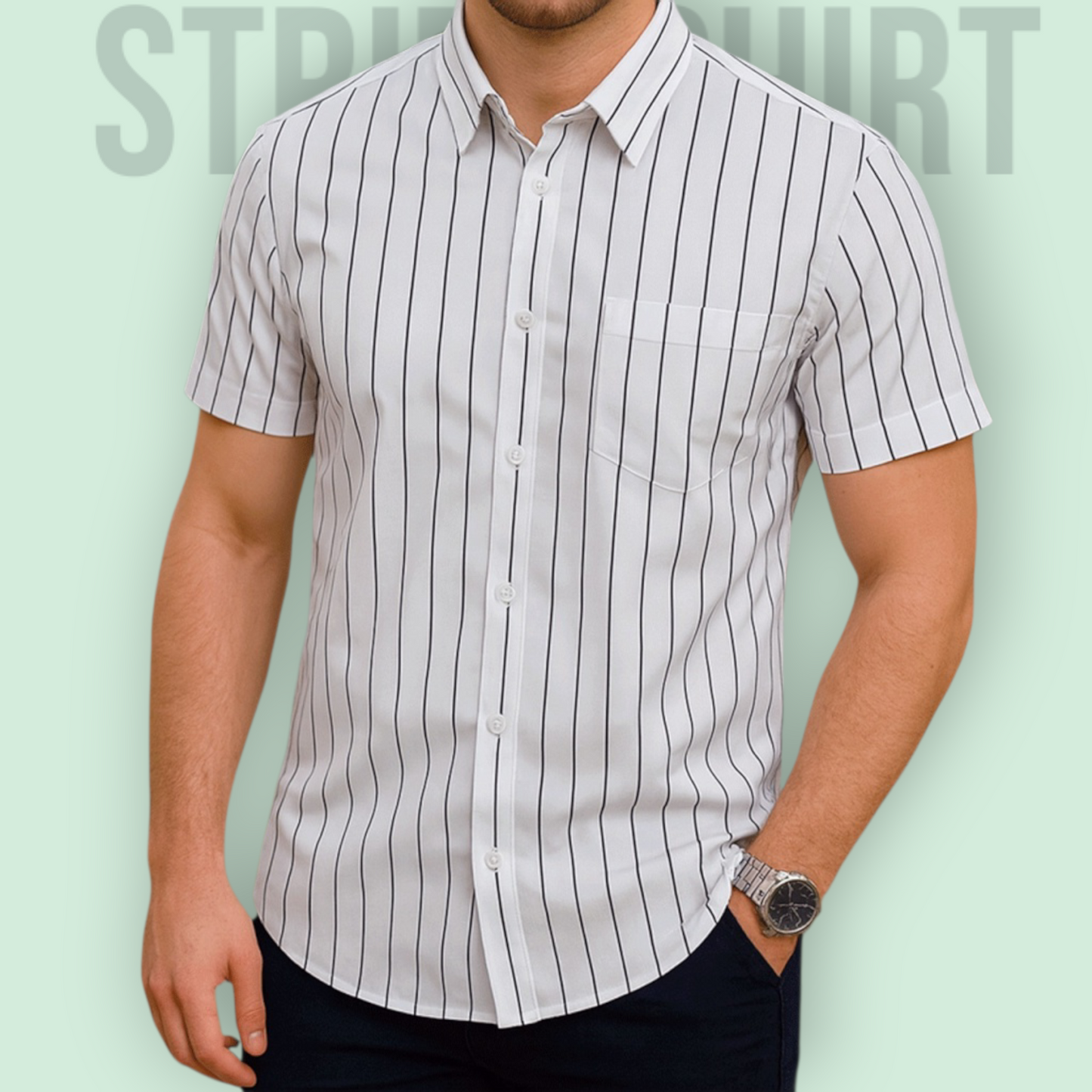 Stripe Half Sleeve Shirt
