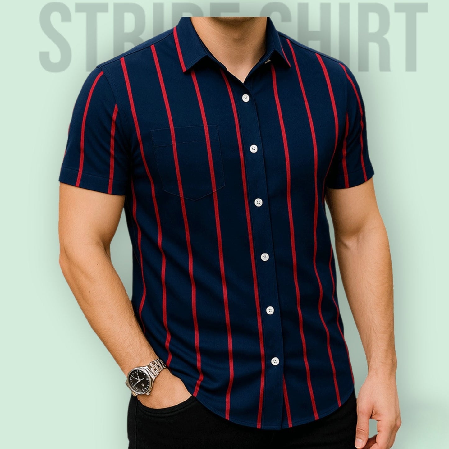 Stripe Half Sleeve Shirt