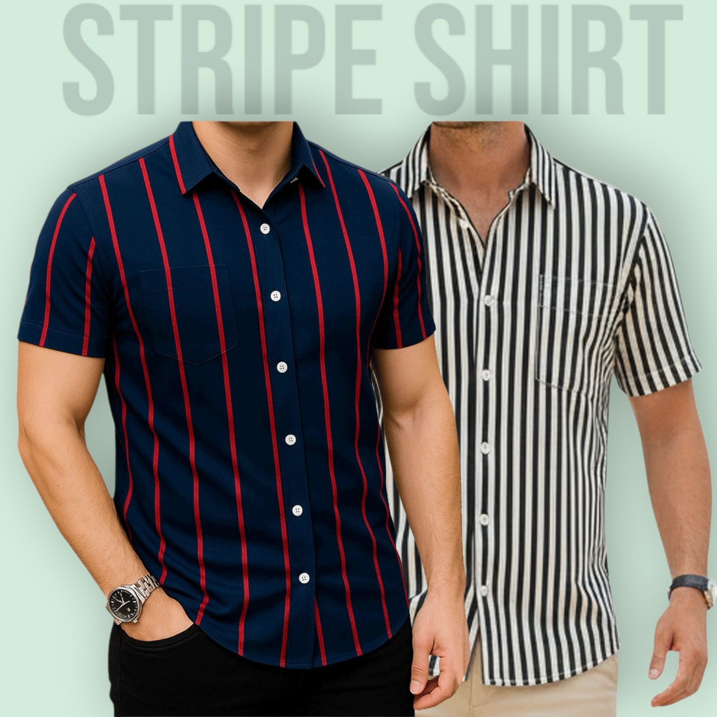 Stripe Half Sleeve Shirt