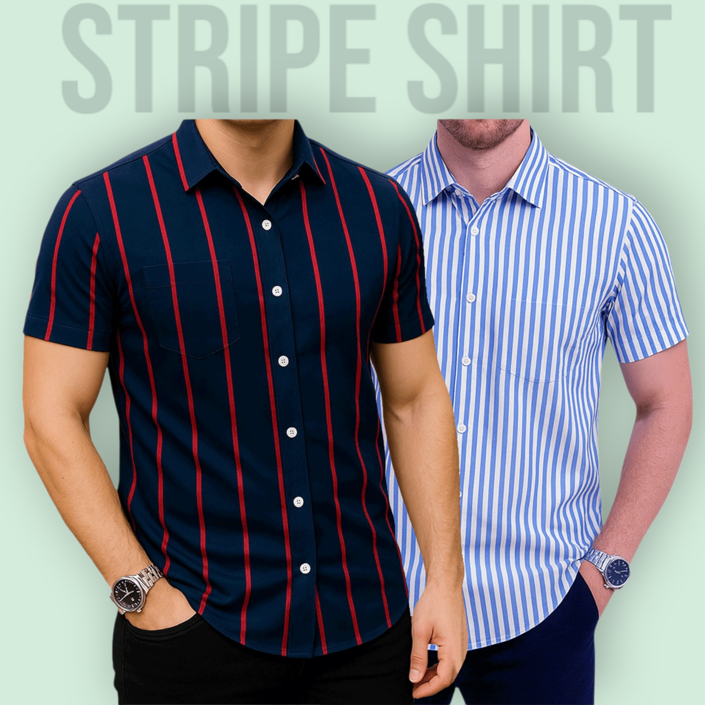 Stripe Half Sleeve Shirt