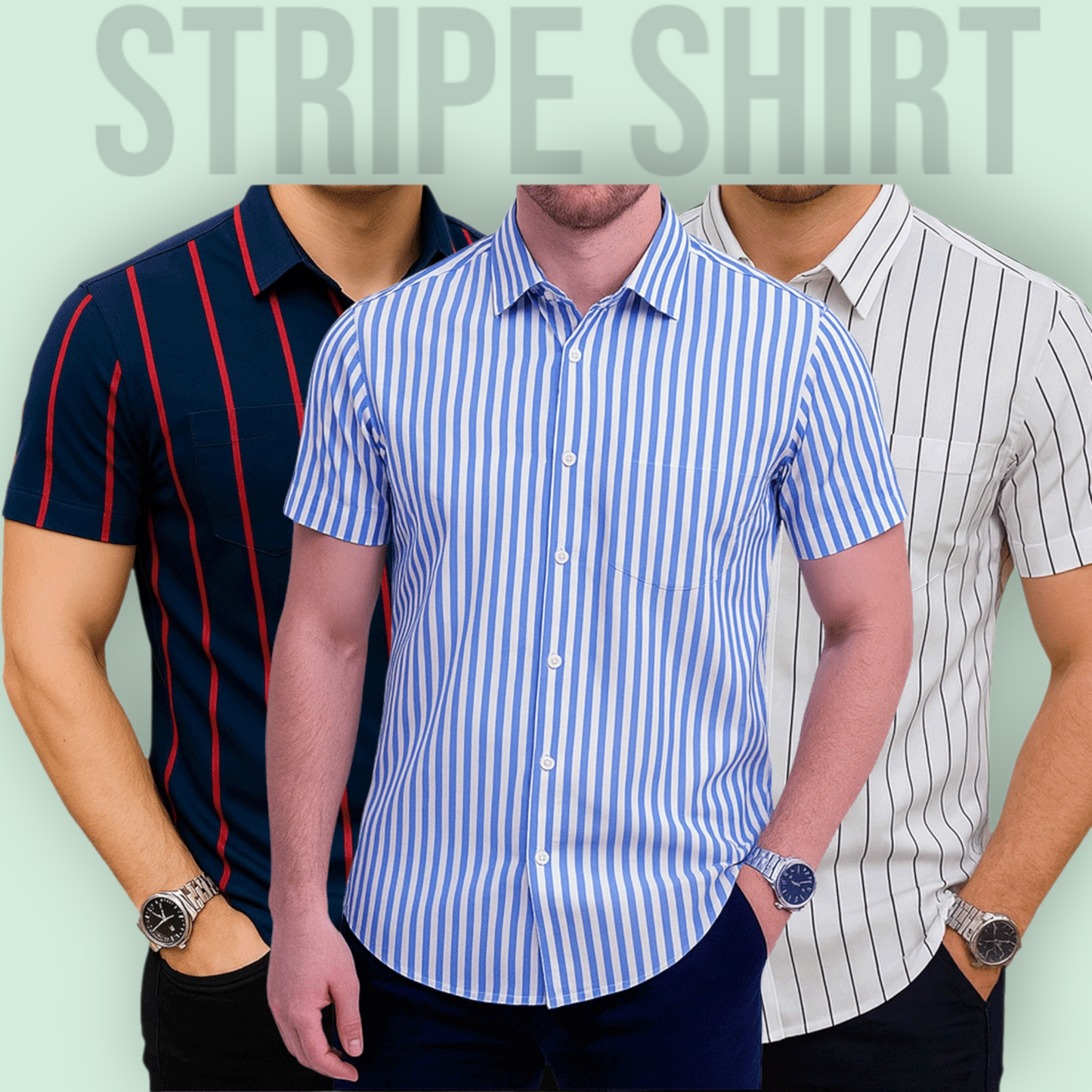 Stripe Half Sleeve Shirt