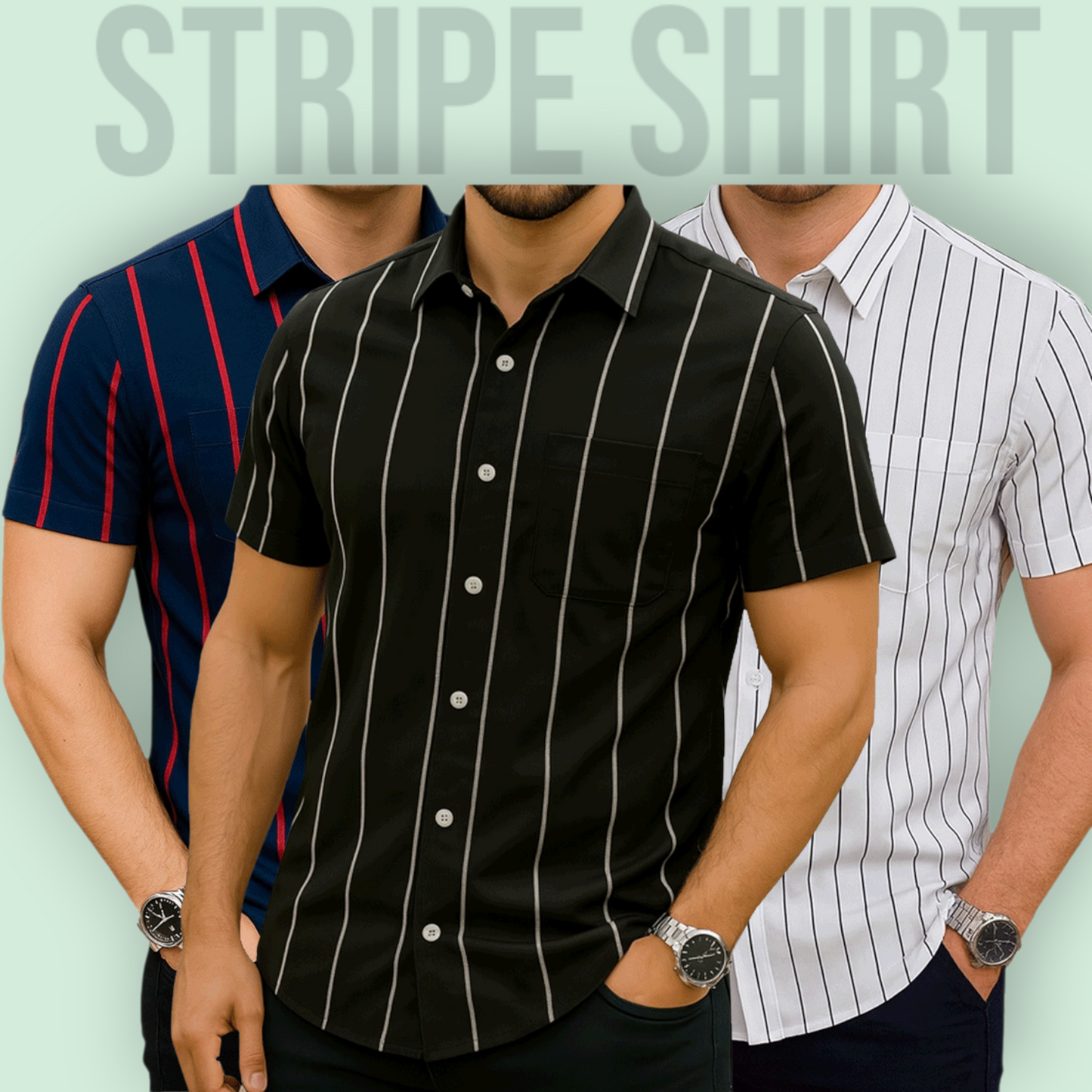 Stripe Half Sleeve Shirt