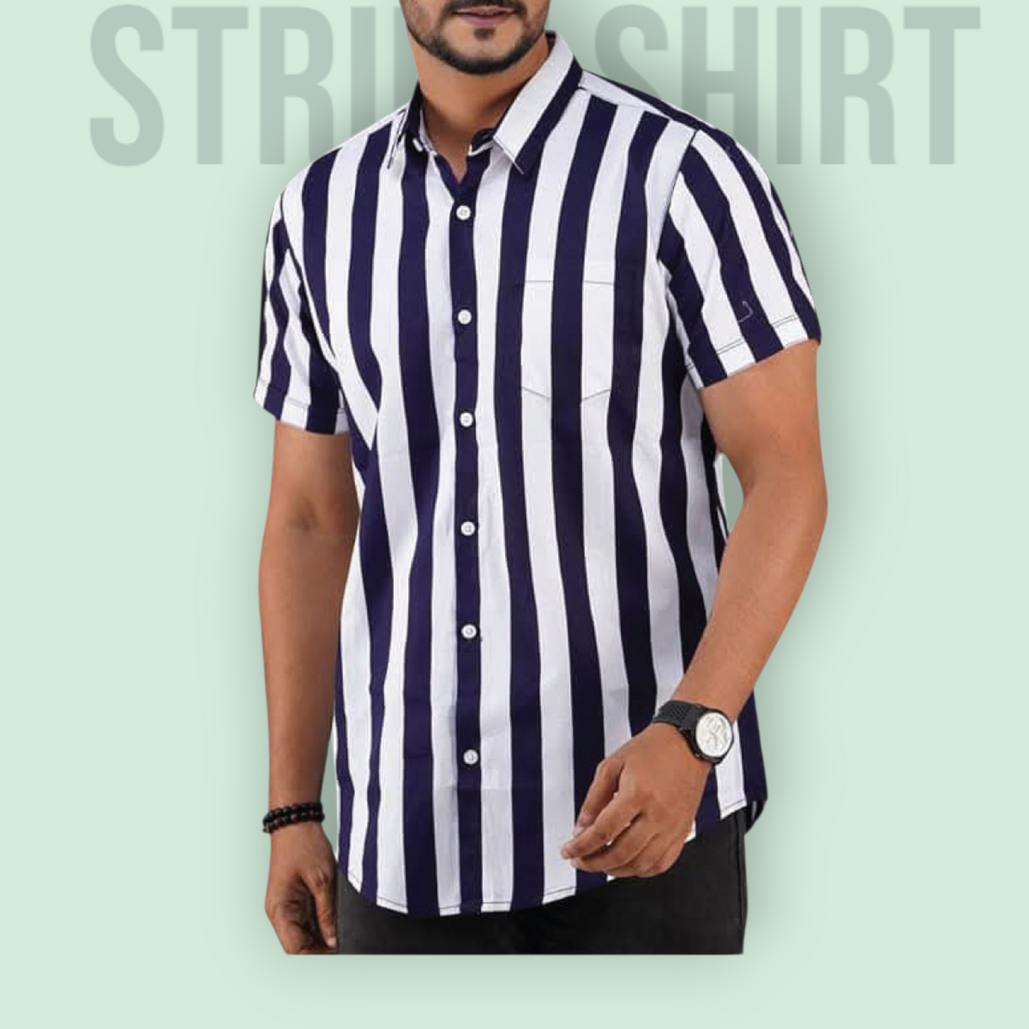 Stripe Half Sleeve Shirt