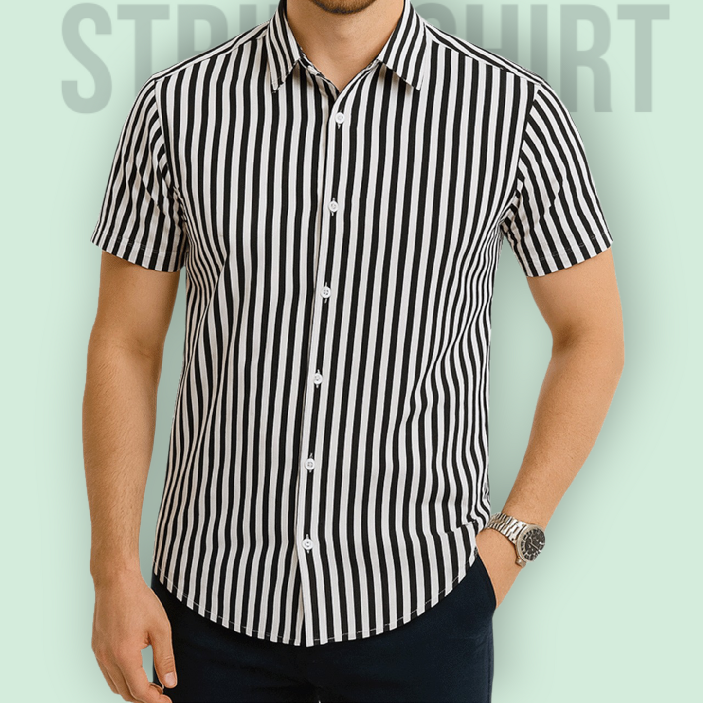 Stripe Half Sleeve Shirt