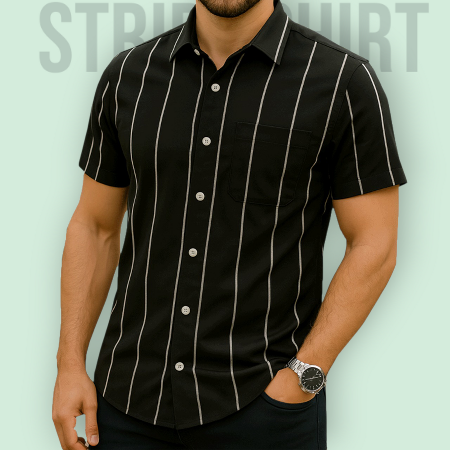 Stripe Half Sleeve Shirt
