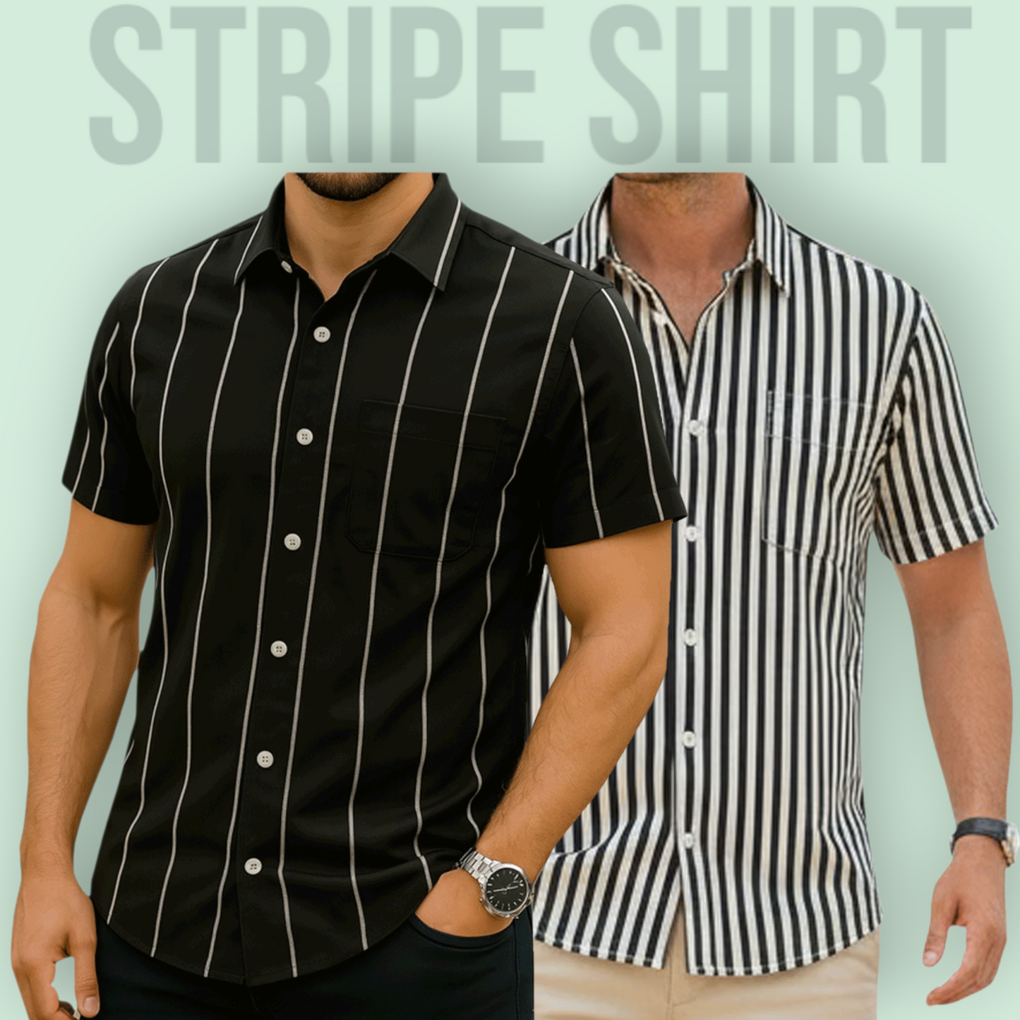 Stripe Half Sleeve Shirt