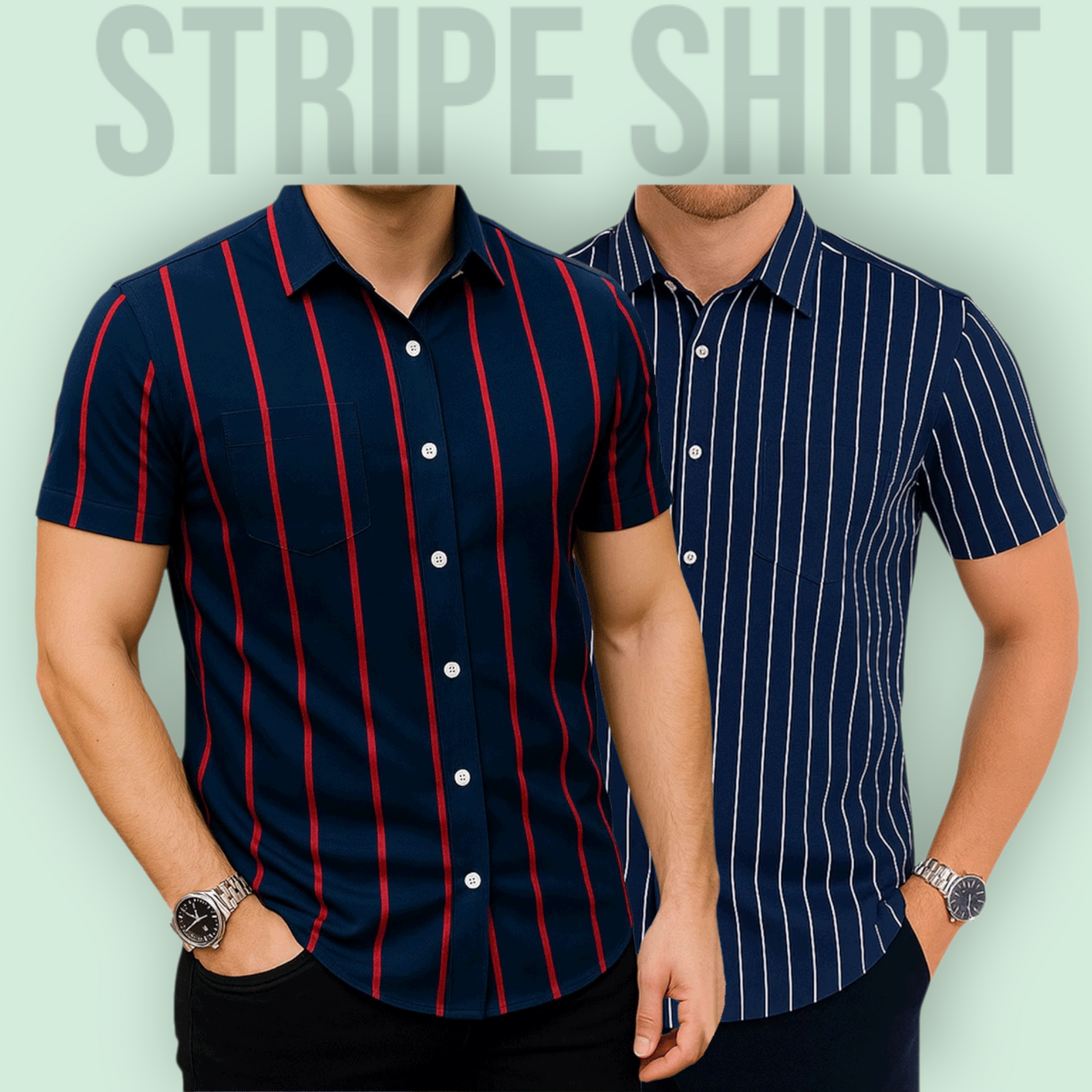 Stripe Half Sleeve Shirt