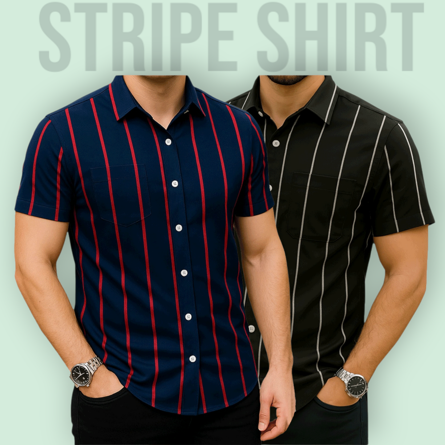 Stripe Half Sleeve Shirt