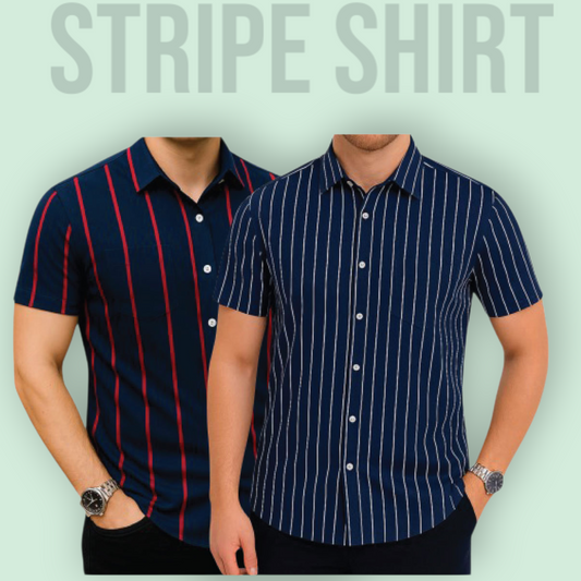 Stripe Half Sleeve Shirt