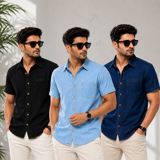 SoftWash Denim Half Shirt
