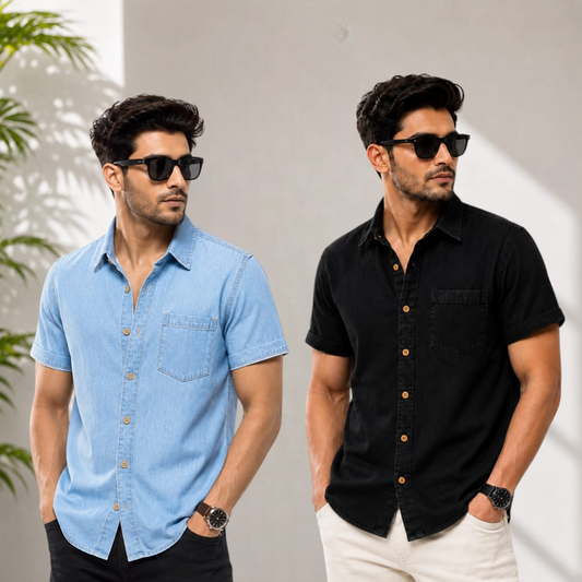 SoftWash Denim Half Shirt