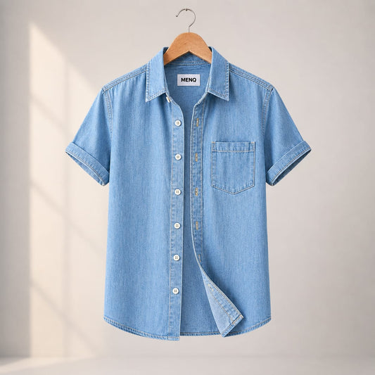 Soft Wash Summer Denim Half Shirt